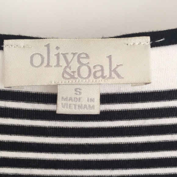 Olive & Oak Women’s Dress S Stripes Black White Sleeveless Long Cinched waist - Picture 4 of 9